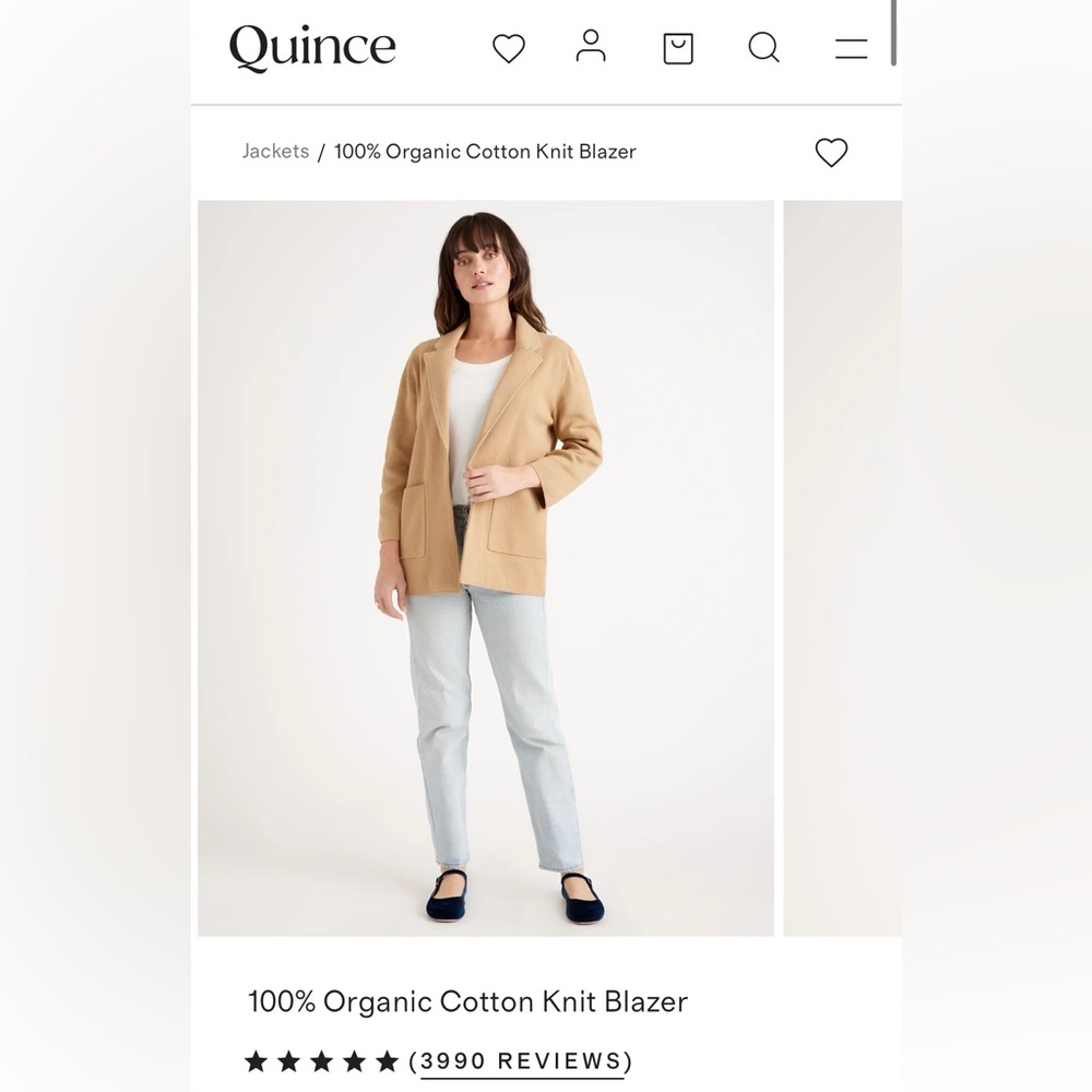 Quince Tan Knit Blazer